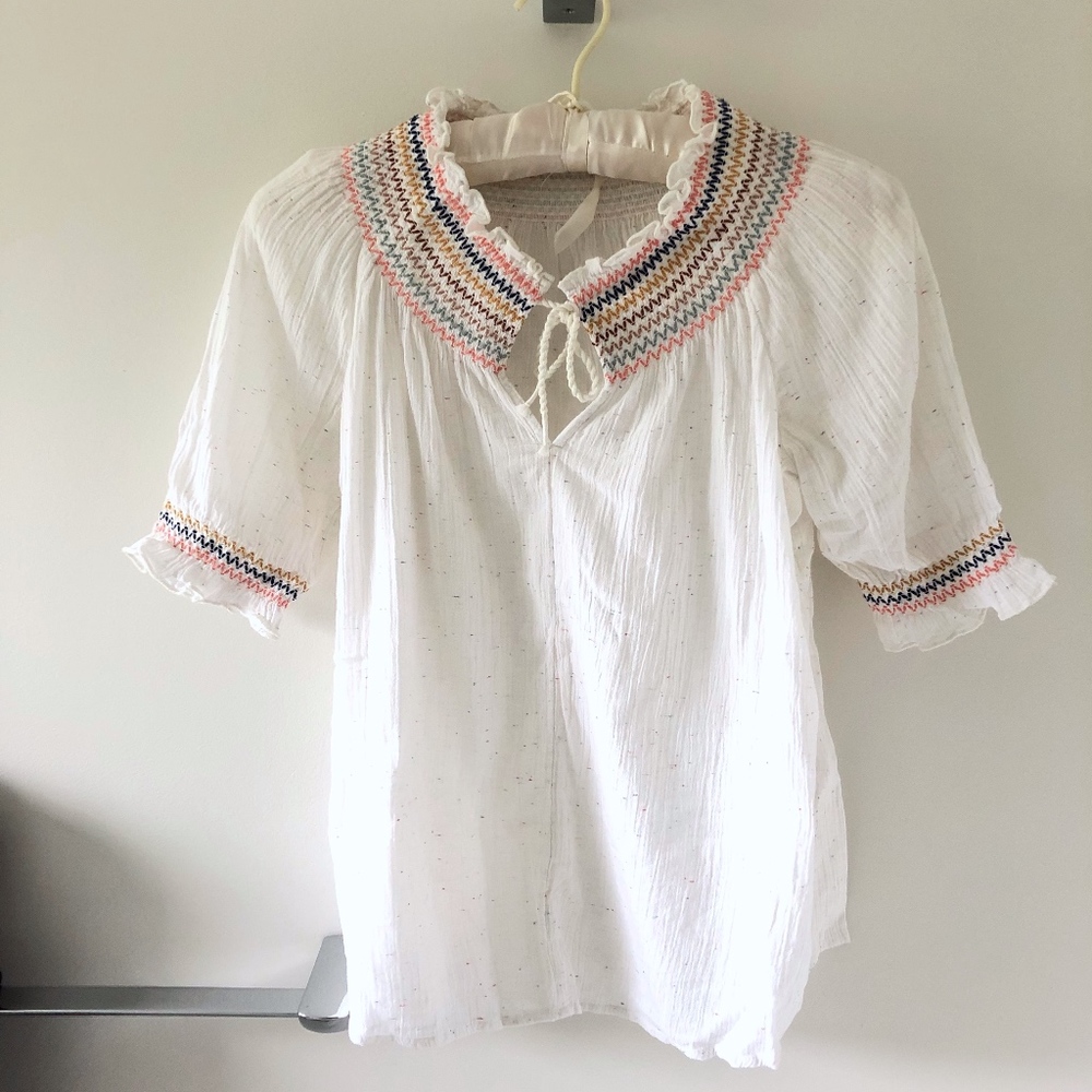 Summer 2019 Madewell Smocked Peasant Top